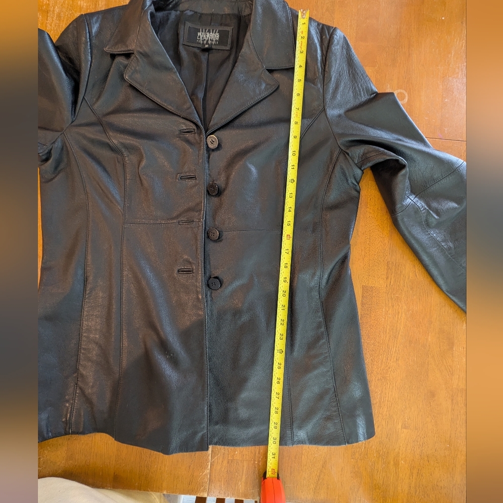 Wilsons Leather Pelle Studio Black Genuine Leather Jacket Button Front XL - Picture 9 of 11